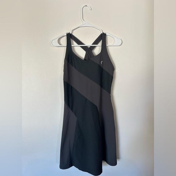 Zyia Active Gray Asym Tempo Dress Tennis Golf Beach Open Back Ribbed - Picture 5 of 10